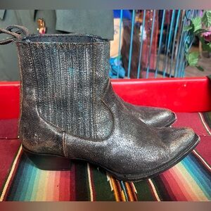FRYE Sacha Chelsea western silver Leather Boots Size 8